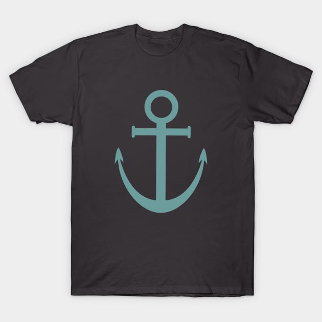 Nautical Anchor in Teal T-Shirt by Carabara Designs